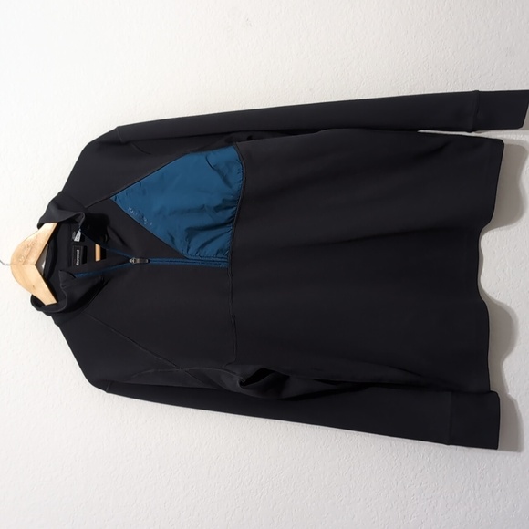 Marmot Gray Blue Hanging Rock Top 1/2 Zip Mock Neck Pullover Men's size Large - Picture 4 of 8